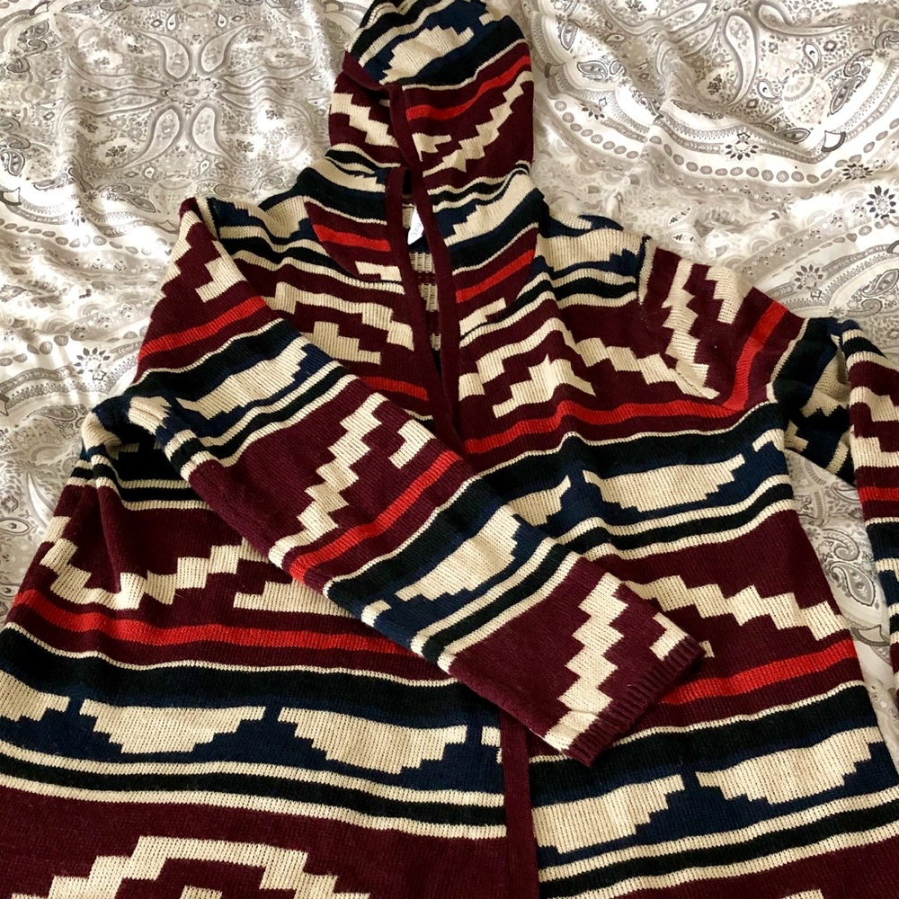 Hooded over sweater